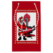 ヴィンテージサンタと石炭コンロSm抱き枕 スモールペーパーバッグ (裏面)