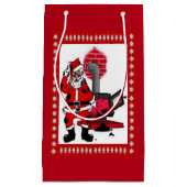 ヴィンテージサンタと石炭コンロSm抱き枕 スモールペーパーバッグ (正面)