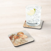 ヴィンテージサンタと笑顔の子 コースター (右側)