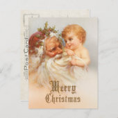 ヴィンテージサンタと笑顔の子 シーズンポストカード (正面/裏面)