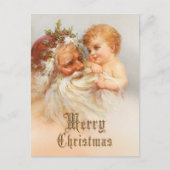 ヴィンテージサンタと笑顔の子 シーズンポストカード (正面)