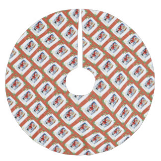 ヴィンテージサンタと詩 ブラッシュドポリエステルツリースカート