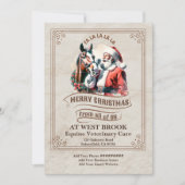 ヴィンテージサンタと馬のクリスマス 招待状 (正面)