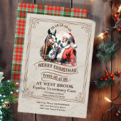 ヴィンテージサンタと馬のクリスマス 招待状