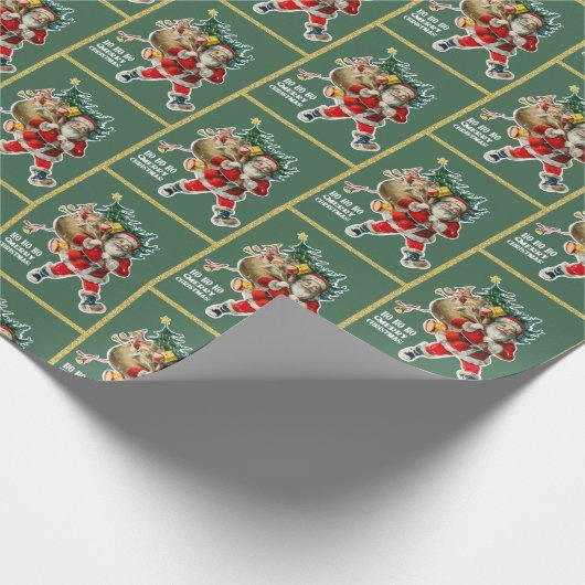 ヴィンテージサンタのおもちゃバッグクリスマス ラッピングペーパー (角)