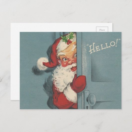 ヴィンテージサンタのぞき シーズンポストカード (正面/裏面)