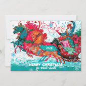 ヴィンテージサンタのカスタムスレッド メリークリスマス シーズンカード (正面)