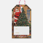 ヴィンテージサンタのクリスマスギフトタグ ギフトタグ (正面)