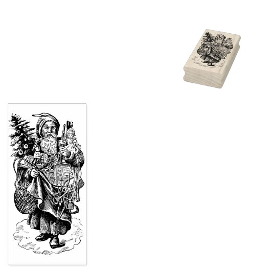 ヴィンテージサンタのクリスマススタンプ ラバースタンプ (押印)