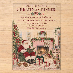 ヴィンテージサンタのクリスマスディナー アクリル招待状
