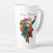 ヴィンテージサンタのクリスマスデザイン カフェラテマグ (右アングル)