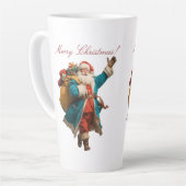 ヴィンテージサンタのクリスマスデザイン カフェラテマグ (左アングル)