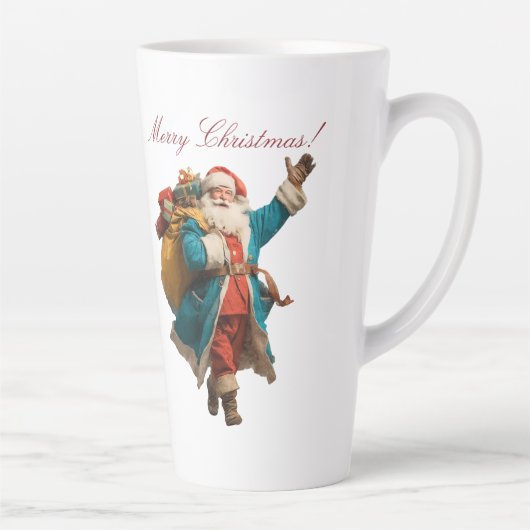 ヴィンテージサンタのクリスマスデザイン カフェラテマグ (右)