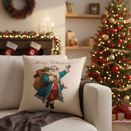 ヴィンテージサンタのクリスマスデザイン クッション
