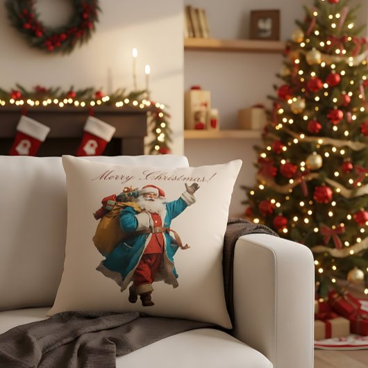 ヴィンテージサンタのクリスマスデザイン クッション