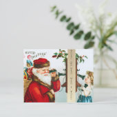 ヴィンテージサンタのクリスマスハガキクラシックー：祝日 シーズンポストカード (スタンド正面)