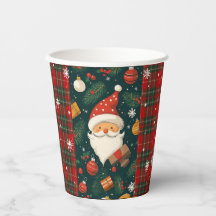 ヴィンテージサンタのクリスマスパーティー用紙コップ