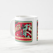 ヴィンテージサンタのクリスマスホリデーワークショップ コーヒーマグカップ (正面左)