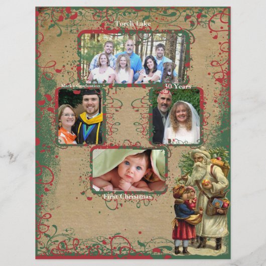 ヴィンテージサンタのクリスマスレター4枚のバック写真 チラシ (裏面)