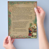 ヴィンテージサンタのクリスマスレター4枚のバック写真 チラシ (手)