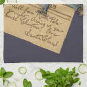 ヴィンテージサンタのクリスマスレター キッチンタオル (折り畳み)