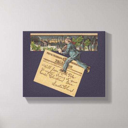 ヴィンテージサンタのクリスマスレター キャンバスプリント (正面)