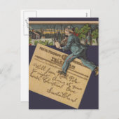 ヴィンテージサンタのクリスマスレター シーズンポストカード (正面/裏面)