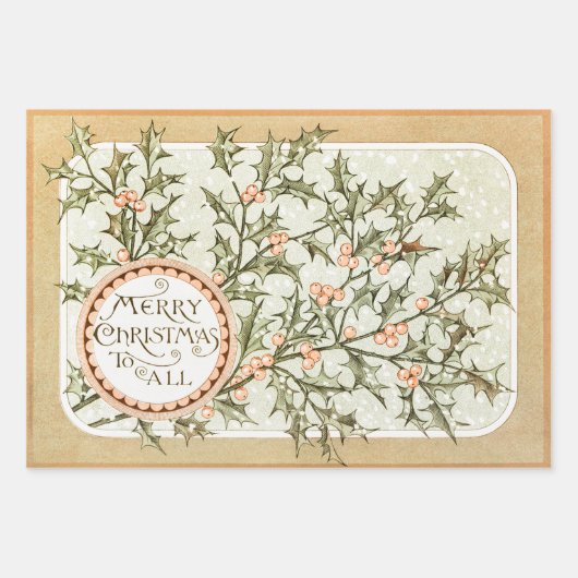 ヴィンテージサンタのクリスマスレター ラッピングペーパーシート (正面3)