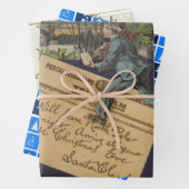 ヴィンテージサンタのクリスマスレター ラッピングペーパーシート (インサイチュ)