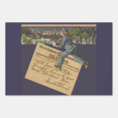 ヴィンテージサンタのクリスマスレター ラッピングペーパーシート (正面)