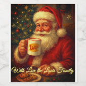 ヴィンテージサンタのクリスマスワインボトルラベル ワインラベル (シングルラベル)