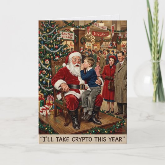 ヴィンテージサンタのクリプトクリスマス カード (正面)