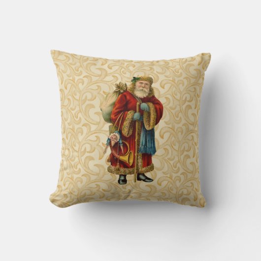 ヴィンテージサンタのスタッフ枕 クッション (正面)