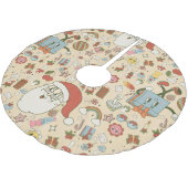 ヴィンテージサンタのヒッピーの溝深いクリスマス ブラッシュドポリエステルツリースカート (アングル)