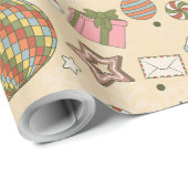 ヴィンテージサンタのヒッピーの溝深いクリスマス ラッピングペーパー (ロールコーナー)