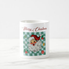 ヴィンテージサンタのメリークリスマスデザイン コーヒーマグカップ