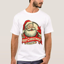ヴィンテージサンタのメリークリスマスTシャツ Tシャツ