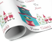 ヴィンテージサンタの北極電柱が名前と名前を結ぶ ラッピングペーパー (ロールコーナー)