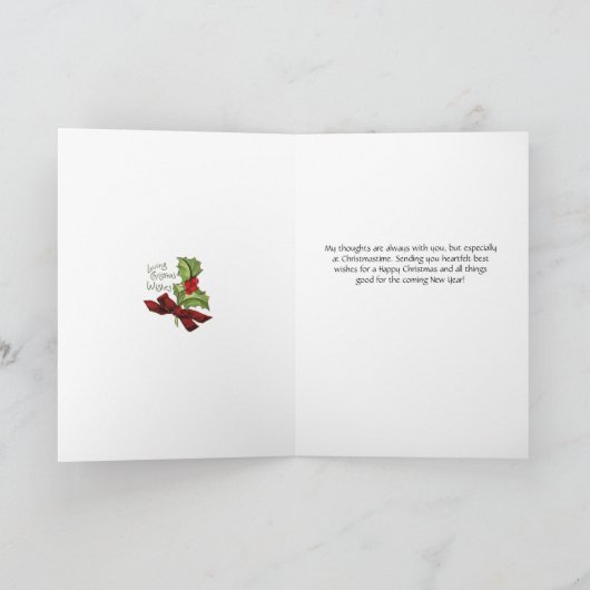 ヴィンテージサンタの父のためのヒイラギのChistmasカード シーズンカード (内部)