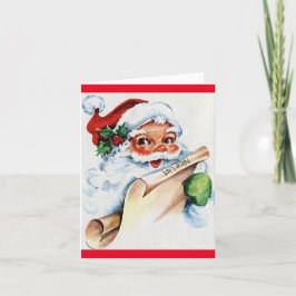 ヴィンテージサンタの素敵なリスト子供クリスマスカード シーズンカード