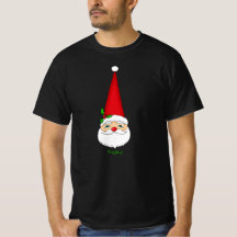ヴィンテージサンタの赤いコーン帽子 クリスマスの黒Tシャツ