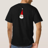 ヴィンテージサンタの赤いコーン帽子 クリスマスの黒Tシャツ Tシャツ (裏面)