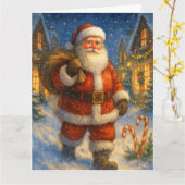 ヴィンテージサンタの雪の村 カード (黄色い花)