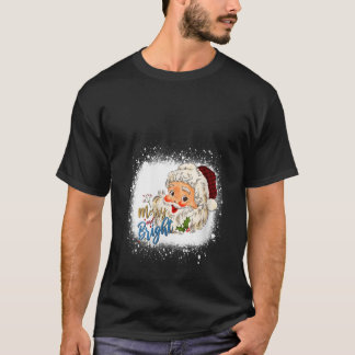 ヴィンテージサンタの顔 メリー＆ブライト B Tシャツ
