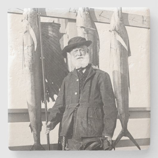 ヴィンテージサンタはクリスマスを採取できます ストーンコースター (正面)