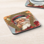 ヴィンテージサンタはコルクのコースターのセットを知っています コースター (左側)