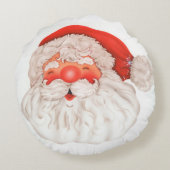 ヴィンテージサンタは枕に直面します ラウンドクッション (裏面)