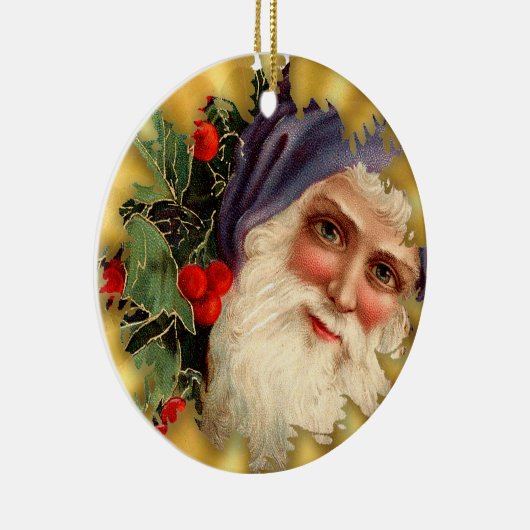 ヴィンテージサンタは陶磁器のクリスマスのオーナメントに直面します セラミックオーナメント (右)