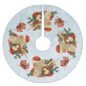 ヴィンテージサンタまたはセントニックツリースカート ブラッシュドポリエステルツリースカート (正面)