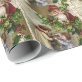 ヴィンテージサンタめでたいクリスマスラッピング紙 ラッピングペーパー (ロールコーナー)